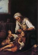 Bartolome Esteban Murillo The old woman and a child oil